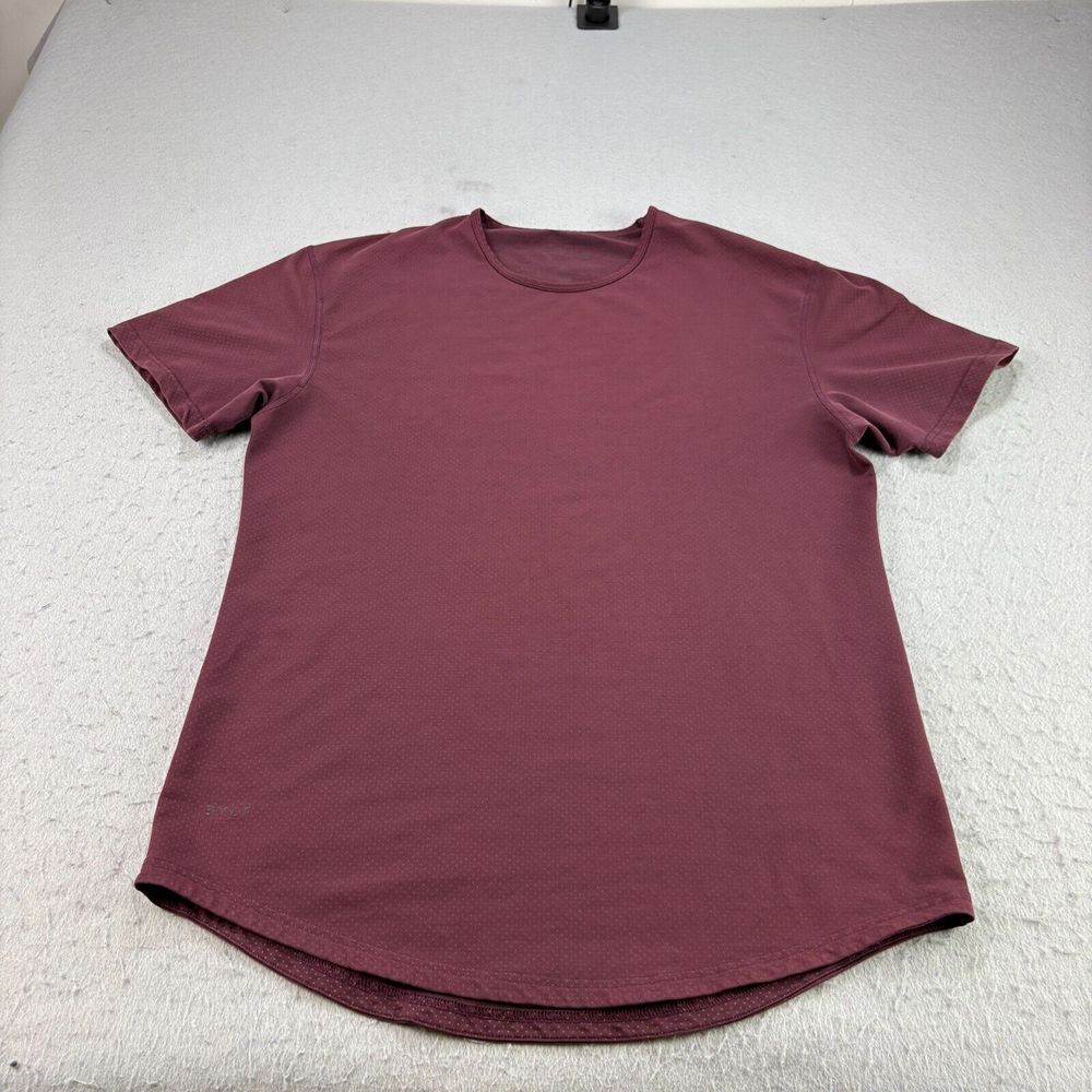 Bylt Shirt Mens M Red‎ Drop Cut Lux Short Sleeve Crew Neck Premium Stretch
